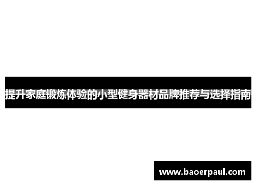 提升家庭锻炼体验的小型健身器材品牌推荐与选择指南